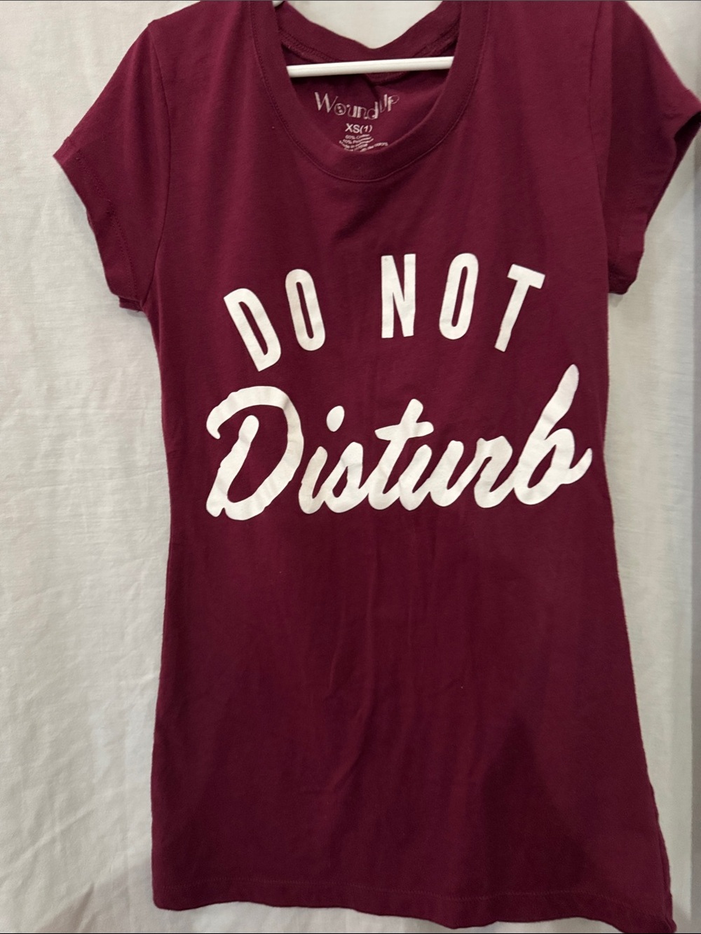 Wound Up Maroon 'Do Not Disturb' Short Sleeve Tee